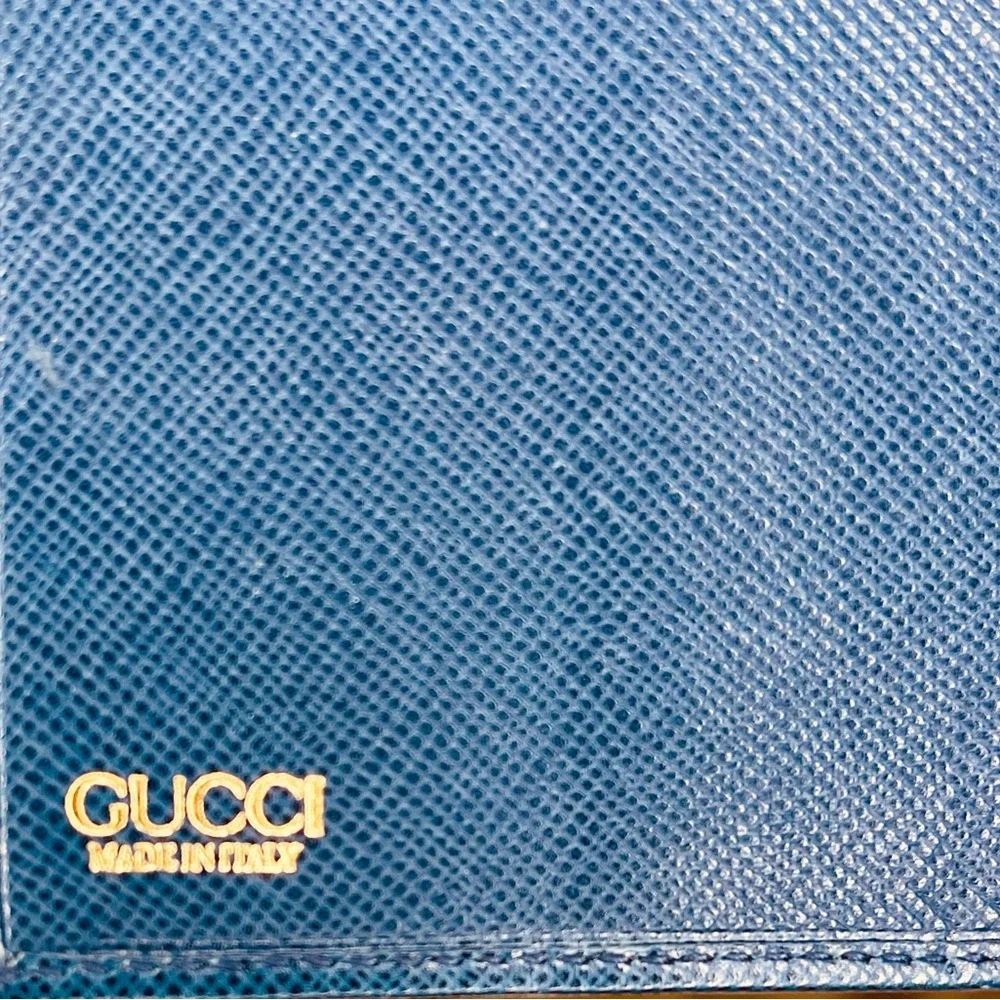 Gucci Navy Blue Leather Long Wallet with Clasp - Picture 5 of 9